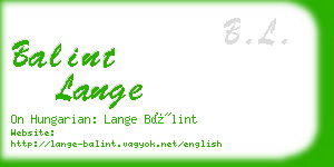 balint lange business card